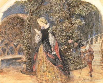 Lady in Mediaeval Dress by John Brett